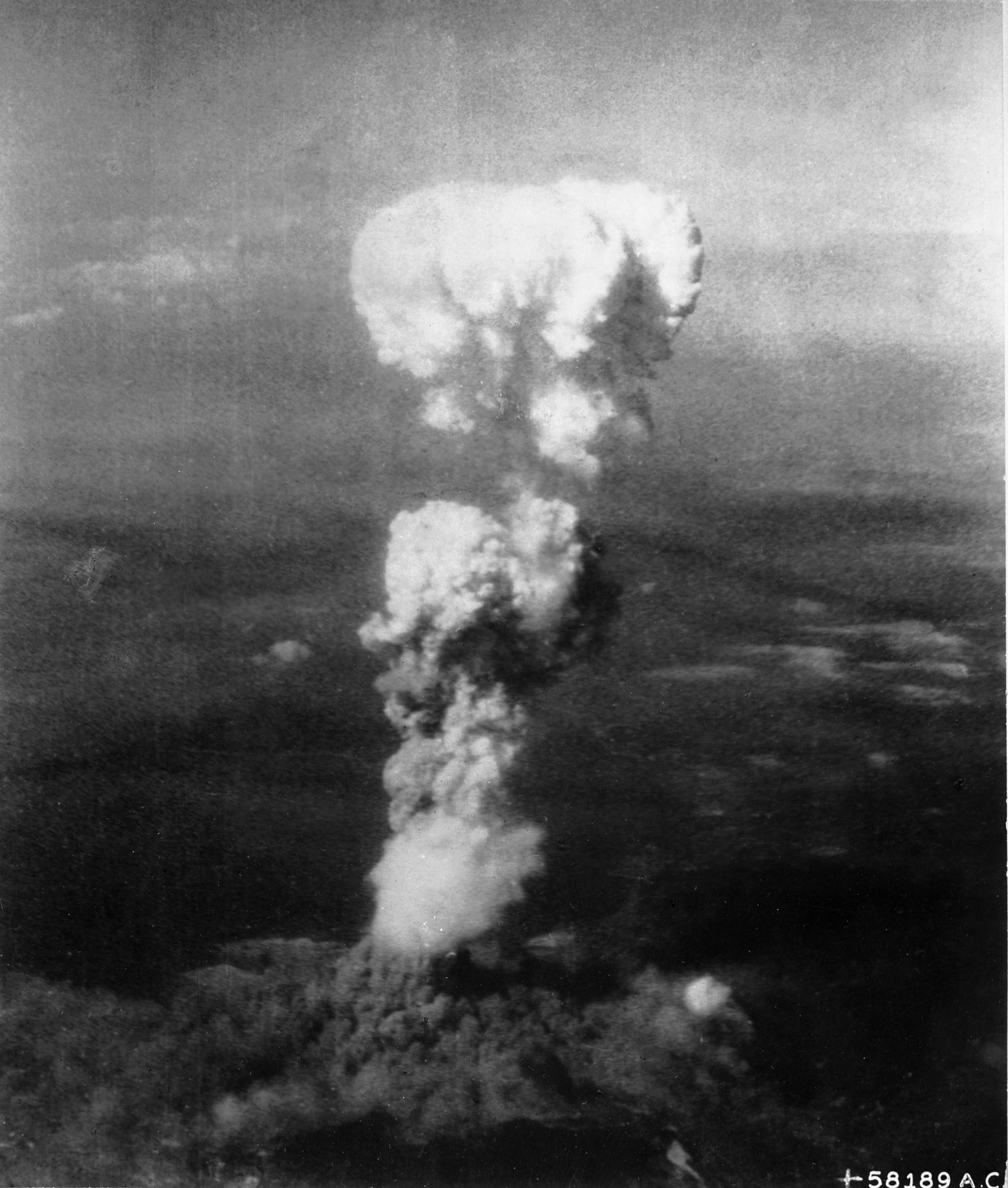 The atomic cloud over Hiroshima on 6 August 1945